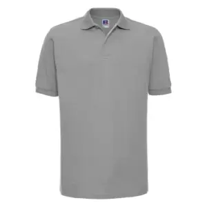 Image of Russell Mens Ripple Collar & Cuff Short Sleeve Polo Shirt (M) (Light Oxford)