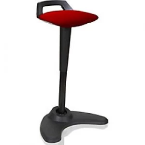 Image of dynamic Sit-Stand Stool with Adjustable Seat Spry Bergamot Cherry, Black