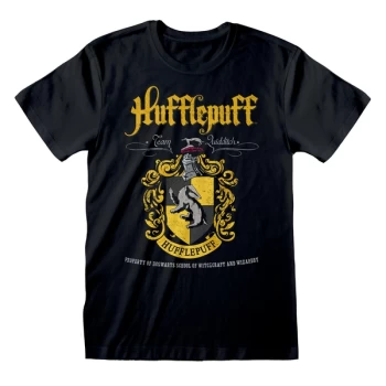 Image of Harry Potter - Hufflepuff Crest Unisex Medium T-Shirt - Black