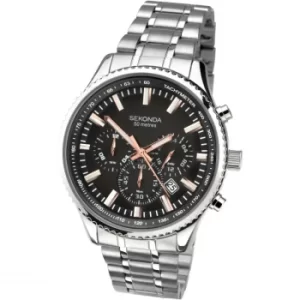 Image of Mens Sekonda Sekonda Gents Duel Time Watch Chronograph Watch