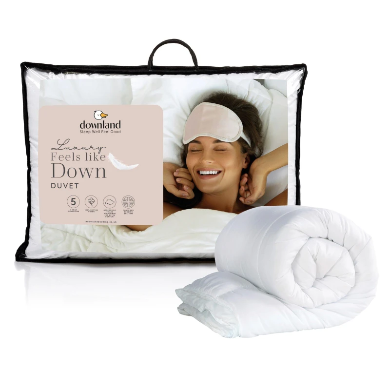 Image of Downland Luxury Feels Like Down 10.5 Tog 233tc Cotton Duvet White unisex Single