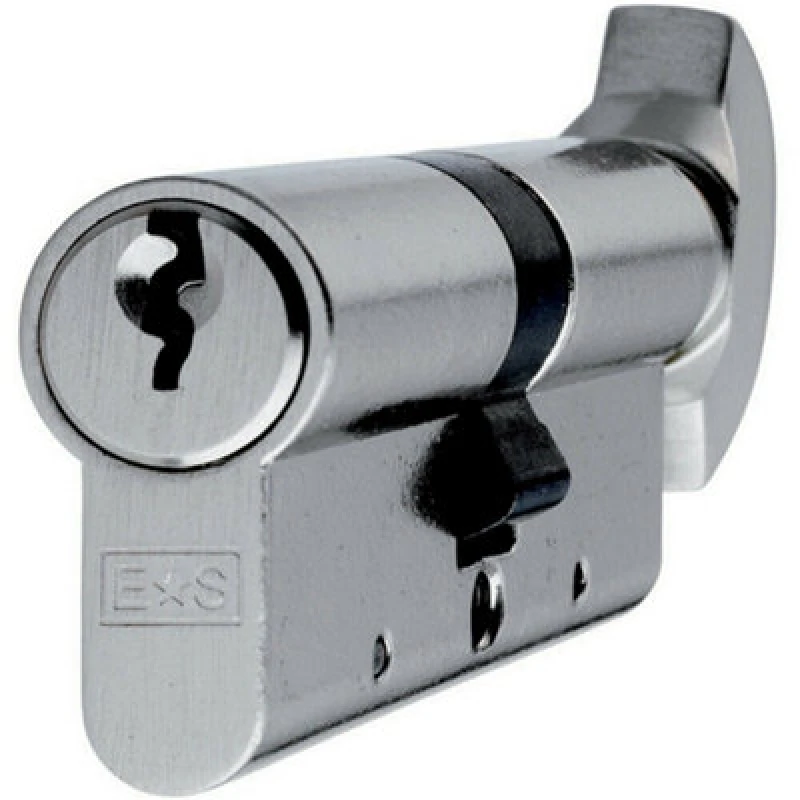 Image of Loops 70mm Double EURO Cylinder & Thumbturn Lock Keyed to Differ 5 Pin Nickel Plated Metallics unisex