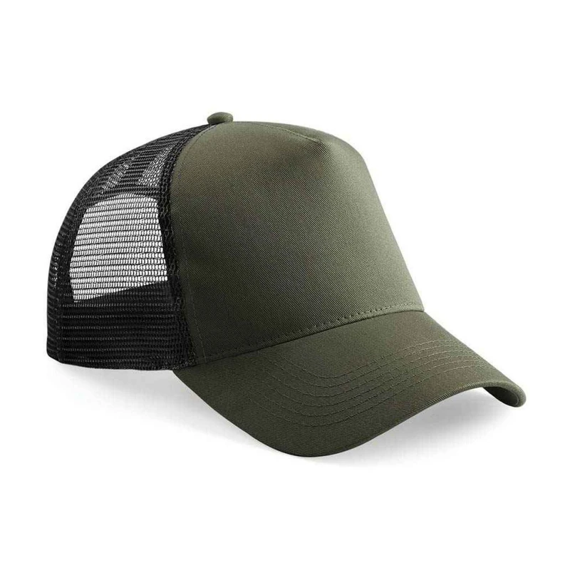 Image of Beechfield Beechfield Men Snapback Trucker Cap in Olive Olive One Size Male 5063527835642