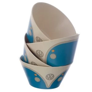 Image of Bamboo Composite Volkswagen VW Blue T1 Camper Bus Bowl Set of 4