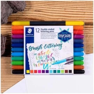 Image of STAEDTLER Double-ended Lettering Pen Set Pack of 12