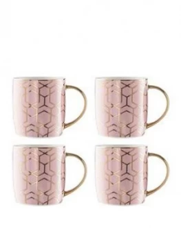Image of Waterside 4 Piece Tallulah Pink & Gold Mug Set