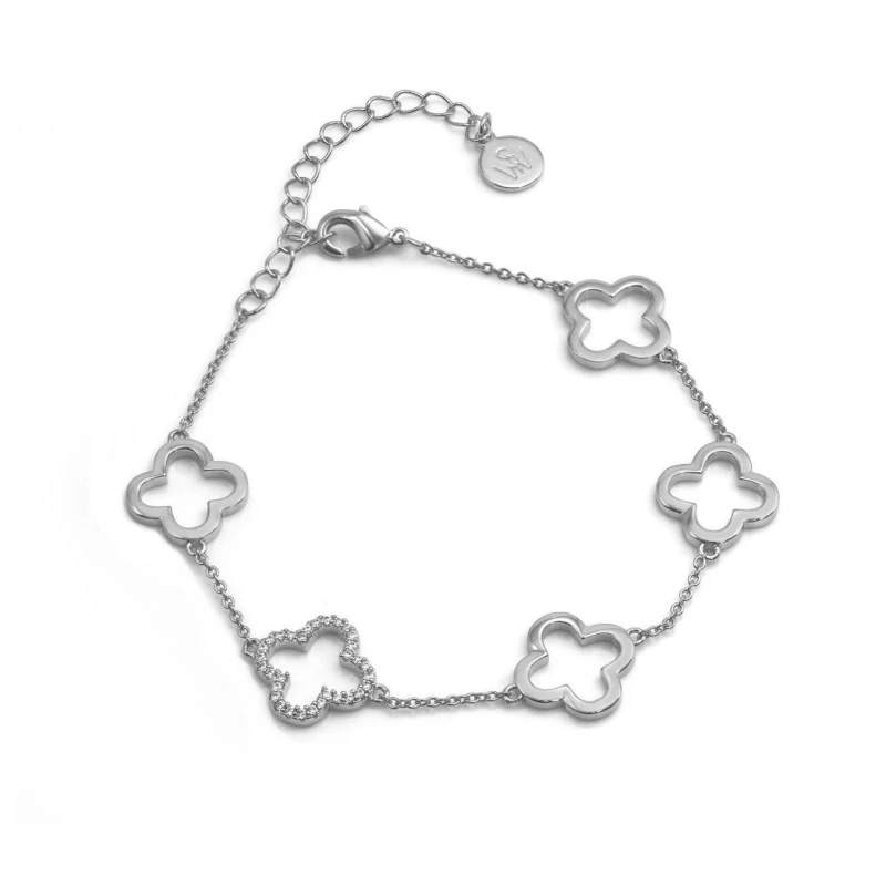 Image of Say It With Clover Bracelet - Silver Silver