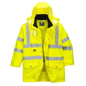 Image of Oxford Weave 300D Class 3 Hi Vis 7-in-1 Traffic Jacket Yellow S