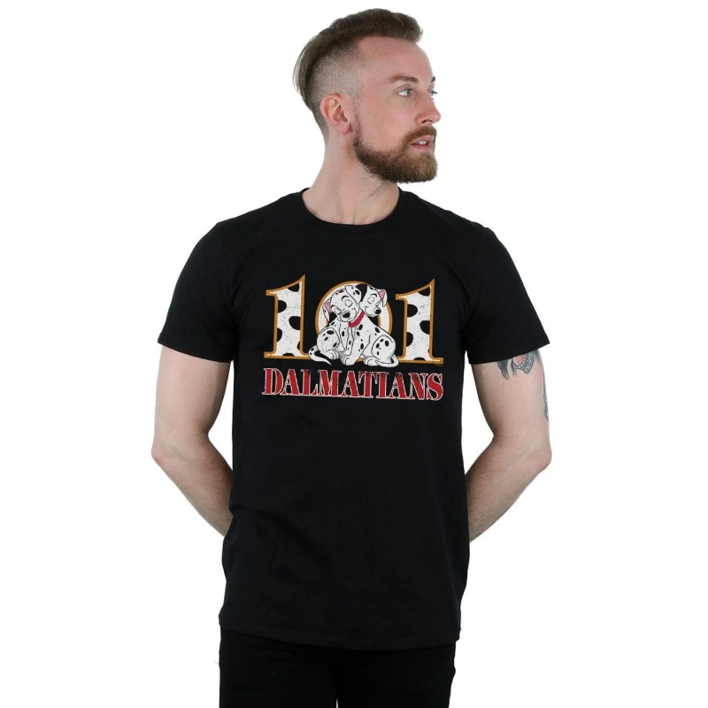 Image of Disney Men 101 Dalmatians Puppy Hug T-Shirt in Black Size: Small Black S Male 5059308758941