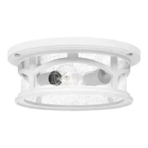 Image of Marblehead Outdoor 2 Light Flush Mount, White, IP44, E27