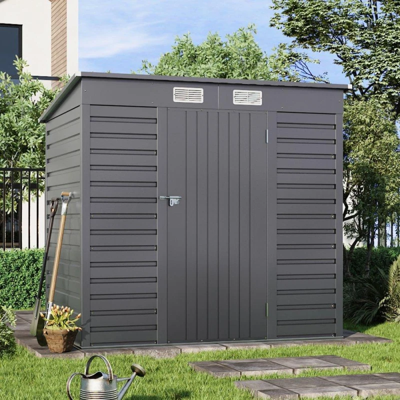 Image of Breeins Outdoor 6x4fts Steel Storage Shed Grey Grey unisex Medium