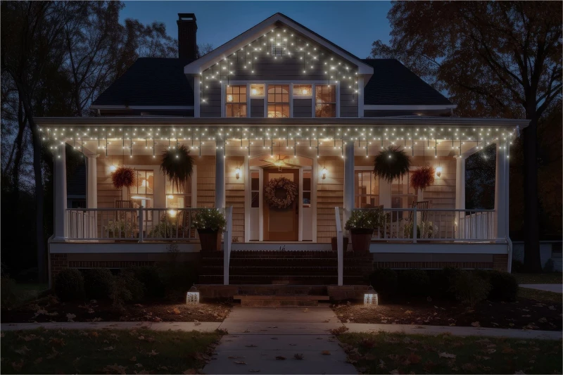 Image of EAGLE-CON 5m Easy-Connect Cool White 120 Icicle Lights Black Rubber With 60/40/20cm Drop with 10% Twinkle ELV-060252