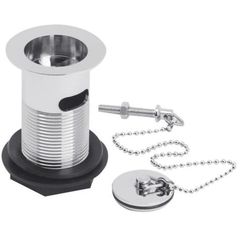Image of NUIE Nuie - Basin Waste with Brass Plug and Ball Chain Chrome - Slotted e303