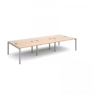 Image of Connex triple back to back desks 3600mm x 1600mm - silver frame and
