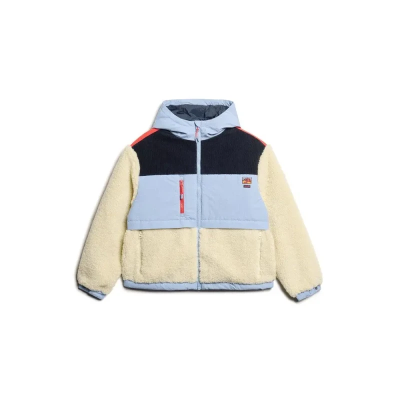 Image of Superdry Urban Cream Hooded Fleece Jacket Cream Female M 234437UK