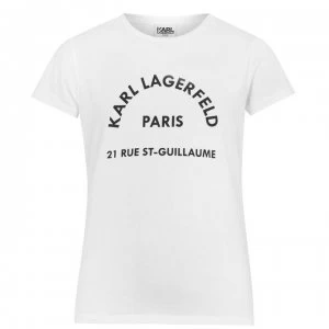 Image of KARL LAGERFELD Junior Boys Short Sleeve T Shirt - White 10B