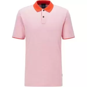 Image of Boss Boss Plater Short Sleeve Polo Shirt Mens - Orange
