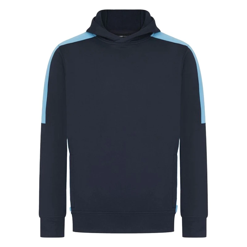 Image of Finden & Hales Mens Team Contrast Panel Hoodie in Mid Navy Size: XS Mid Navy Male XS