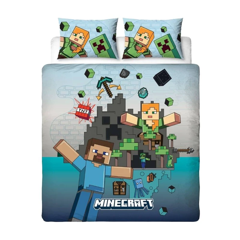 Image of Minecraft Levels Double Duvet Set Multicolor Unisex Double
