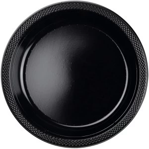 Image of Disposable Plates Plastic Black (Pack Of 10)