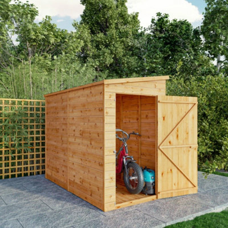 Image of Mercia 8 x 4 Modular Shiplap Pent Windowless Shed, Brown SI-001-003-0191