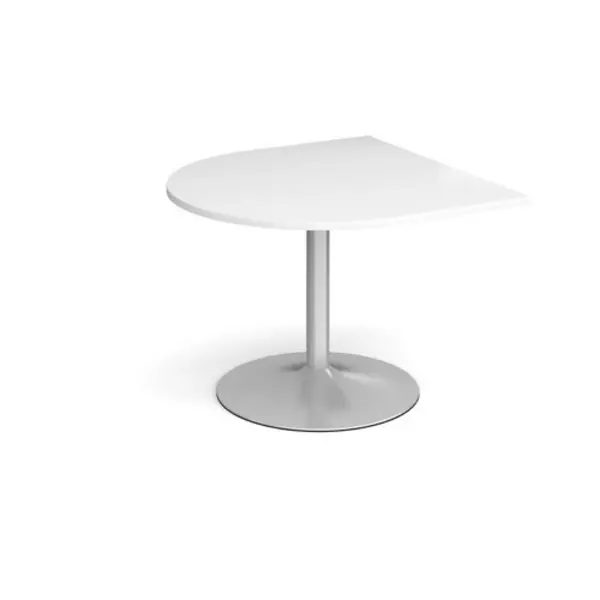 Image of Dams Trumpet base radial extension table 1000mm x 1000mm - silver base, white top White TB10D-S-WH