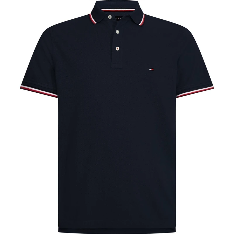 Image of Tommy Hilfiger Core Tipped Slim Polo Shirt - Blue Blue S