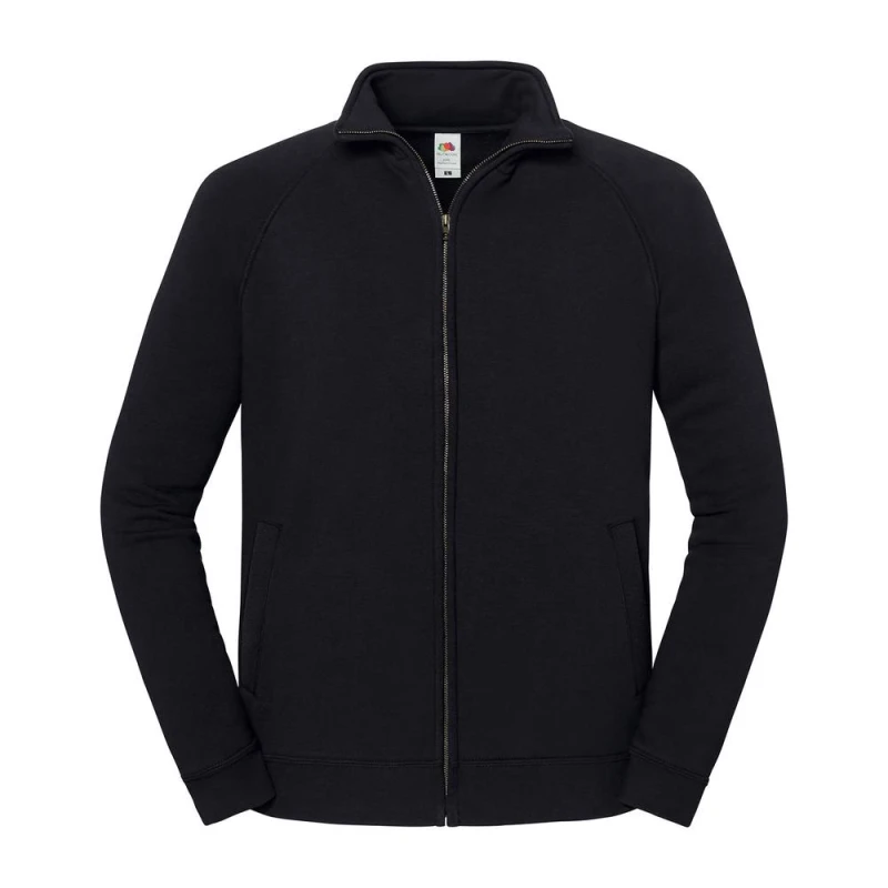 Image of Fruit of the Loom Mens Iconic Premium Sweat Jacket in Black Size: Small Black Male S