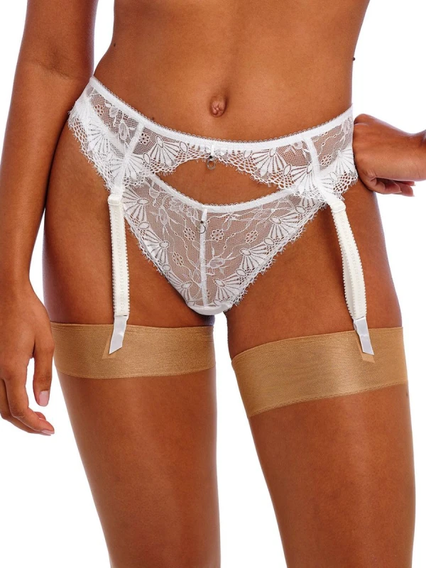Image of Freya Womens Fascinate Suspender Belt in White Size: 14 White Female 14
