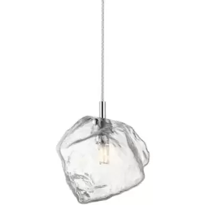 Image of Zumaline Lighting - Zumaline Rock Pendant Ceiling Light, Chrome, Glass, 1x G9