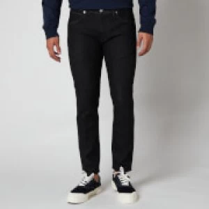 Image of Edwin Mens Ed-85 Slim Tapered CS Ayano Drop Crotch Rinsed Jeans - Black - W32/L32