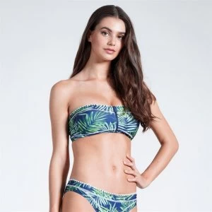Image of SoulCal Bandeau Bikini Top Ladies - Navy Palm Print