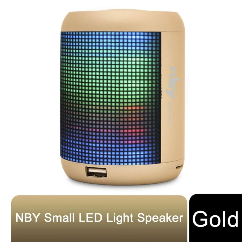 Image of NBY NBY Small Sound LED Bluetooth Speaker & Dancing Fountain, Gold - Portable, Wireless, Clear Sound, Party Lights