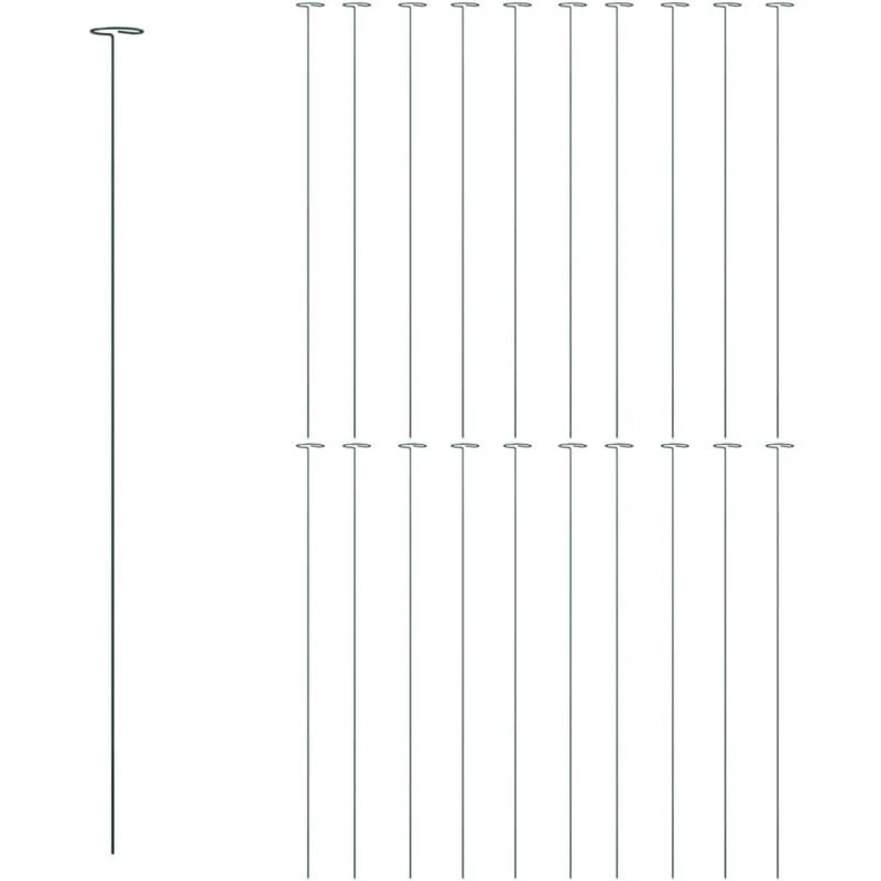 Image of VIDAXL Garden Plant Stakes 20 pcs Dark Green 91cm Steel Vidaxl 8720845670498
