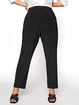 Image of Yours Flat Front 30" Wide Leg Trouser - Black, Size 34-36, Inside Leg 32, Women