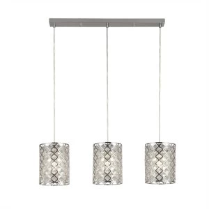 Image of 3 Light Bar Pendant Chrome with Glass, E27