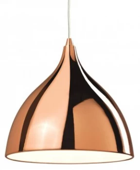 Image of 1 Light Dome Ceiling Pendant Light Copper Finish, E27
