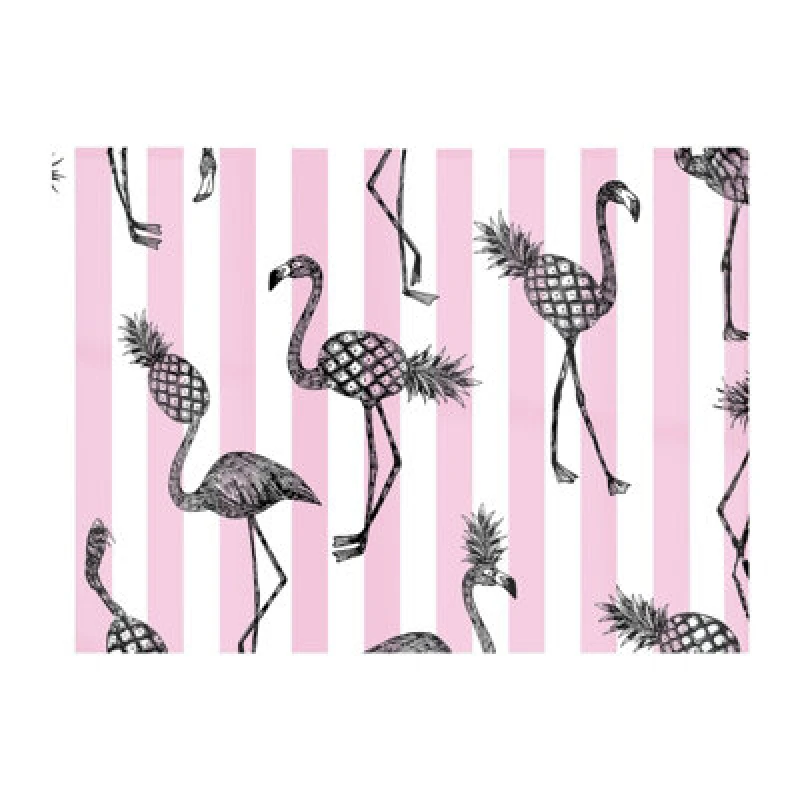 Image of Warren Reed Designer Pineapple Flamingo Glass Chopping Board