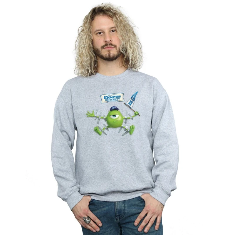 Image of Disney Men Monsters University Taped Mike Sweatshirt in Grey Size: Small Grey S Male 5057972614365