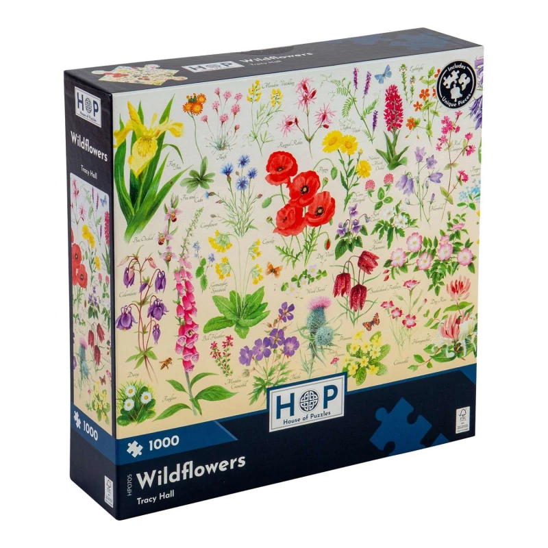 Image of The House Of Puzzles Wildflowers 1000 Piece Jigsaw Puzzle Size: 1000 Pieces Multicolor Unisex 1000 Pieces