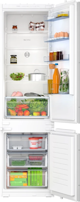 Image of Bosch Series 2 KIN96NSE0G 194cm High 70/30 Integrated Fridge Freezer with Sliding Door Fixing Kit - White - E Rated