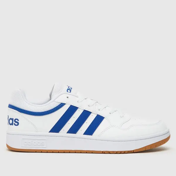 Image of adidas hoops 3.0 trainers in white & blue White/Blue UK 7 (EU 40?)