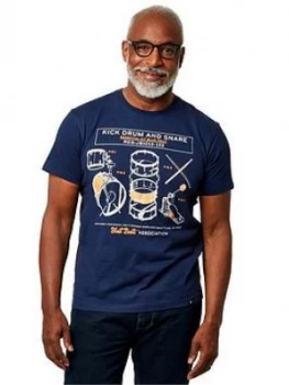 Image of Joe Browns Drum Direction Tee - Blue, Size S, Men