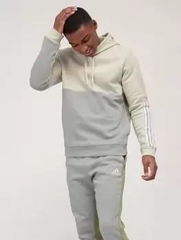 Image of adidas Colourblock Hoodie - White/Green Size M Men