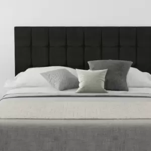 Image of Sinatra Upholstered Headboard, Kimiyo Linen, Charcoal - Headboard 60cm Size Single (90x190)