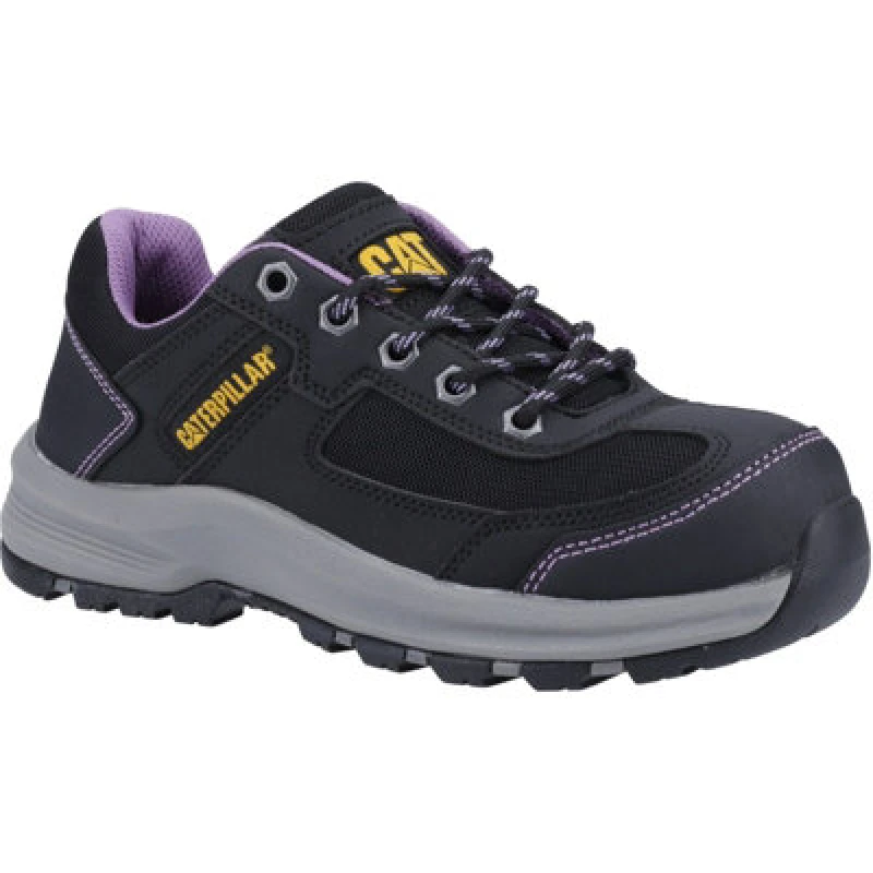 Image of CAT Workwear Womens Elmore Work Saftey Shoes UK Size 6 (EU 39) Black/Lilac CAT841-BLKLL-6