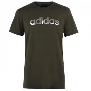 Image of adidas Mens Linear Foil T-Shirt - RawKhaki/Silver