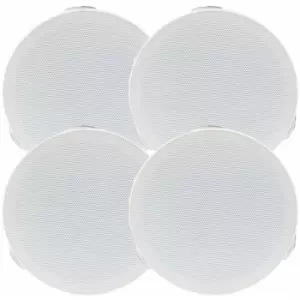 Image of Loops - 2x pair 4' Mini Low Profile Ceiling Speaker 8 ohm 2 Way Compact Mount Slim Line