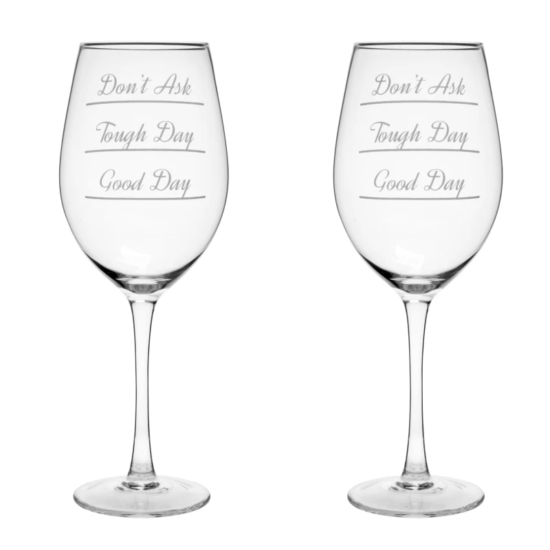 Image of Premier Housewares Verity Do Not Ask Large Wine Glasses Clear