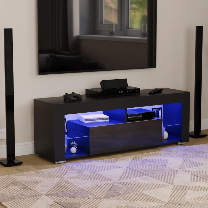 Image of Lassic Vida Designs Luna 2 Drawer LED TV Unit Black unisex 2 Drawer